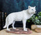 Ebros Gift Realistic Winter Hunter Tundra Snow White Albino Wolf Statue 8" Long