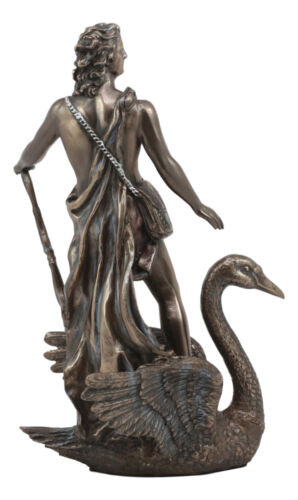 Greek Olympian Oracular God Apollo Riding A Swan Statue Music Archery Sun Deity