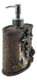 Rustic Southwestern Le Fleur Cross W/ Birch And Pinecones Soap Pump Dispenser
