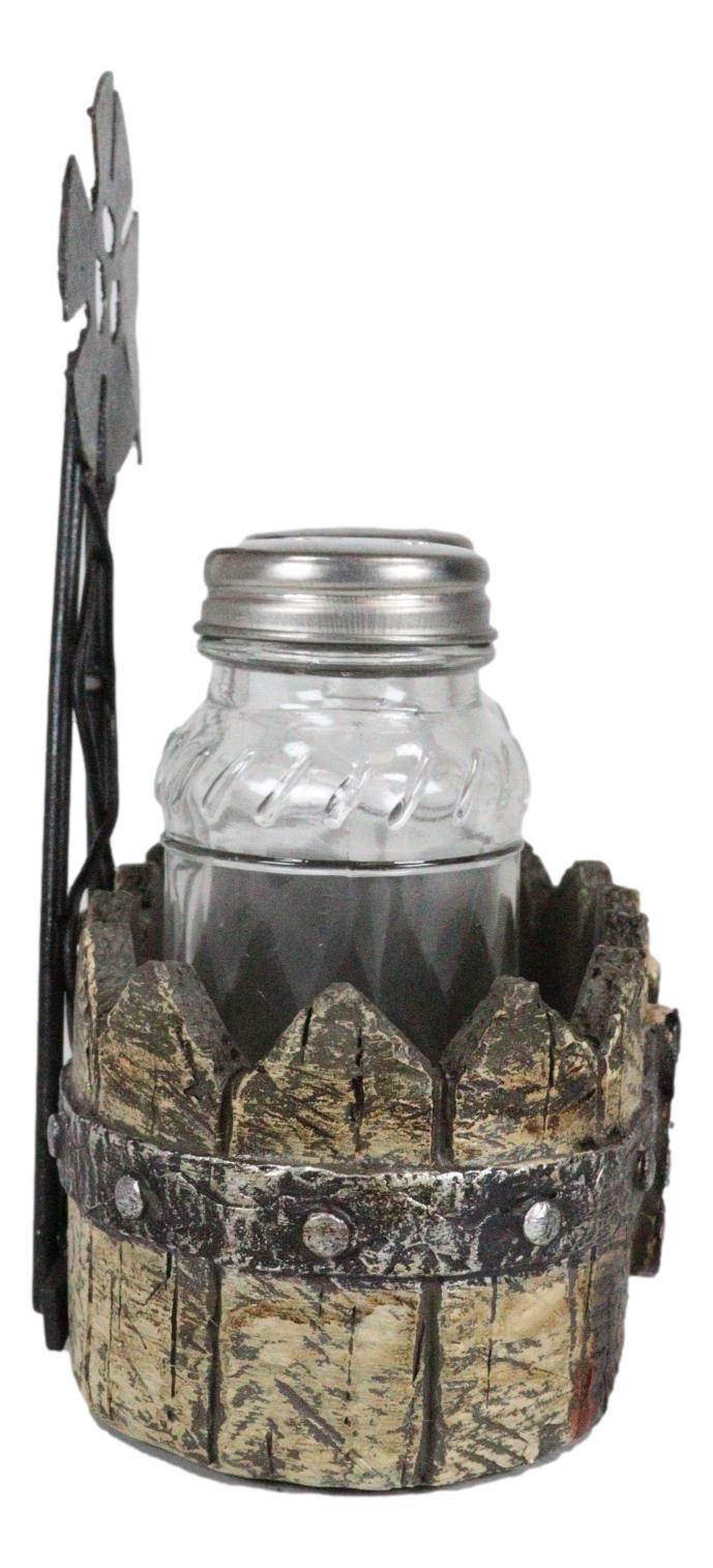 Rustic Country Farm Windmill Outpost With Horseshoes Salt And Pepper Shakers Set