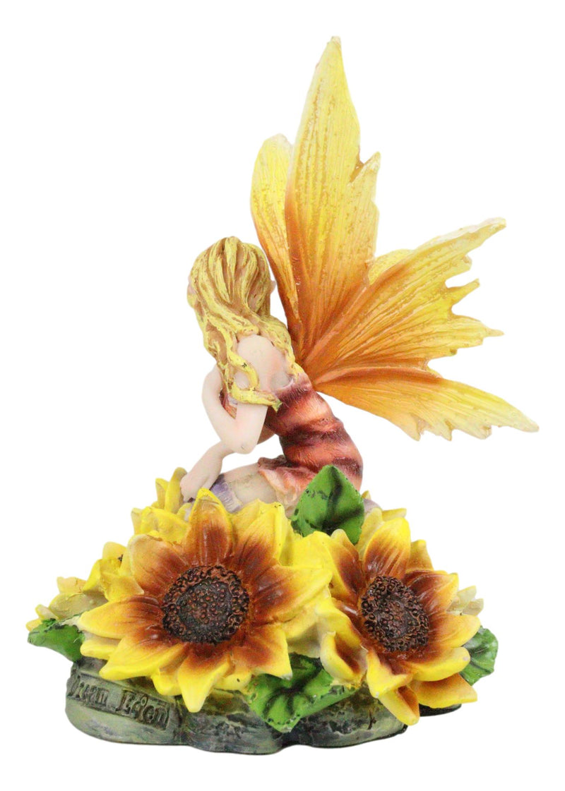 Ebros Yellow Spring Blossom Sunflower Fairy Figurine 5"H Meadow Legends Faerie