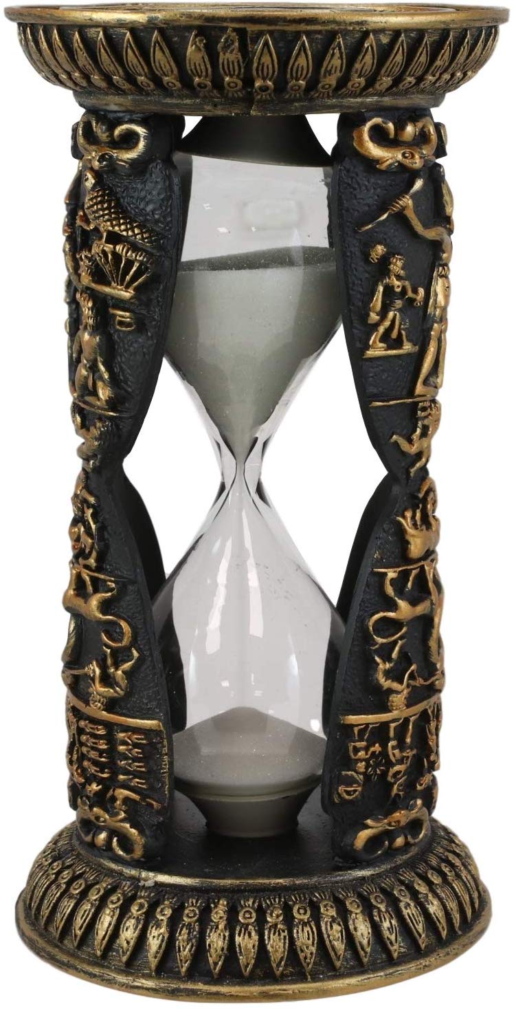 Ebros Egyptian Royal Insignia Hieroglyphic Sandtimer Desktop Figurine 6.25"H