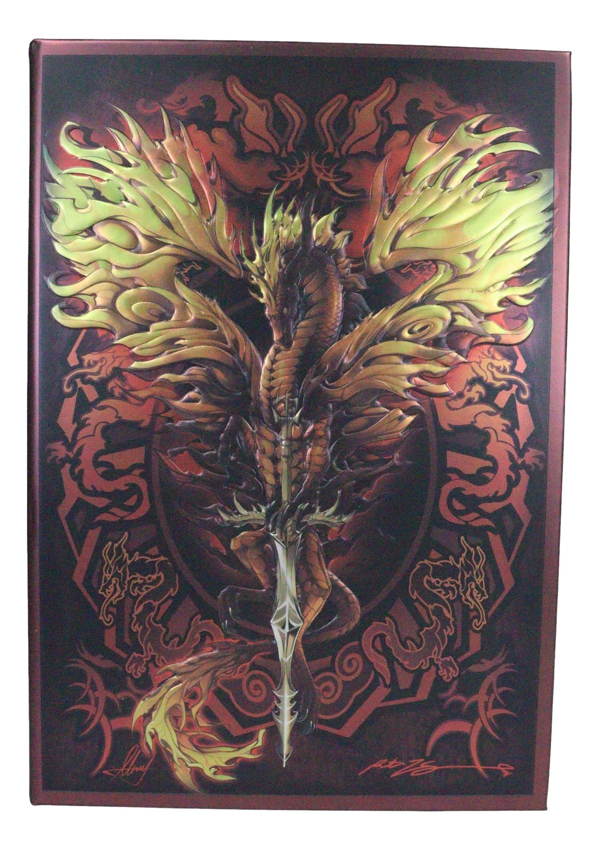 Dragon's Lair Fantasy Flame Blade Dragon Embossed Journal Diary Blank Notebook - Ebros Gift