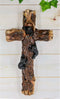 Ebros Rustic Western 3 Playful Climbing Black Bears Wall Cross Decor 14.25" H - Ebros Gift