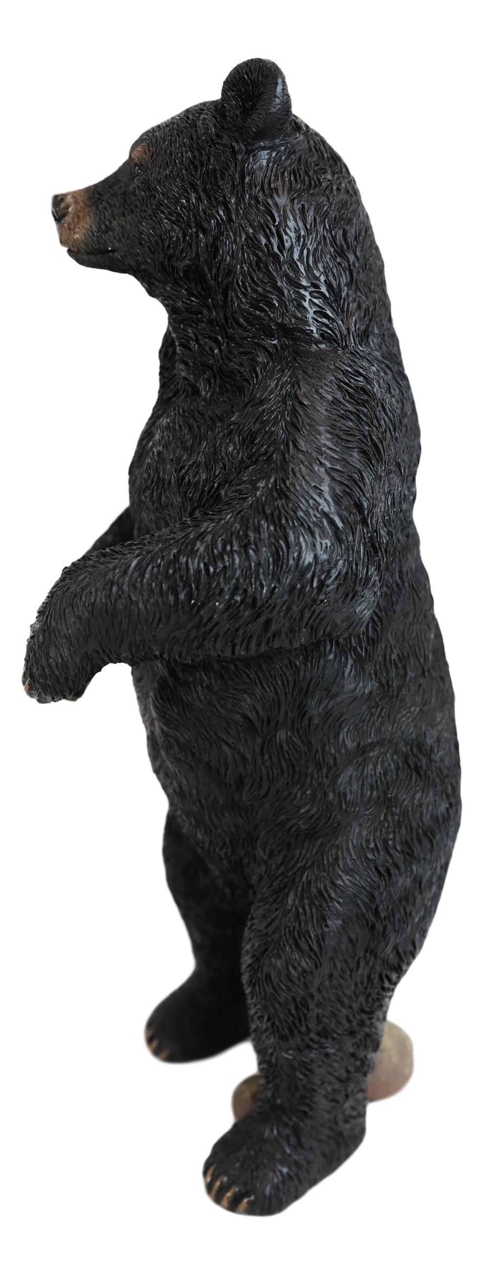 Western Rustic Forest Standing Black Bear Statue 12"H Cabin Lodge Bears Figurine