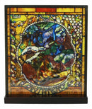 Louis Comfort Tiffany Four Seasons Set Mosaic Stained Glass Art With Base Decor