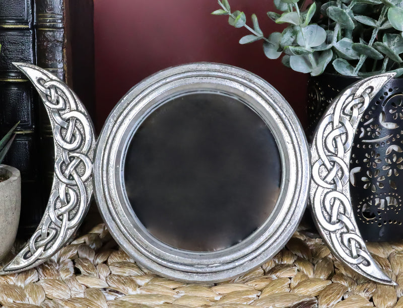 Ebros Triple Moon Sacred Goddesses Mother Maiden Crone Small Wall Mirror 8"L