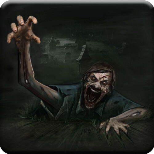 Horror of TheUndead Walking Dead Zombie Ceramic Drink Coaster Set 4 Corked Tiles