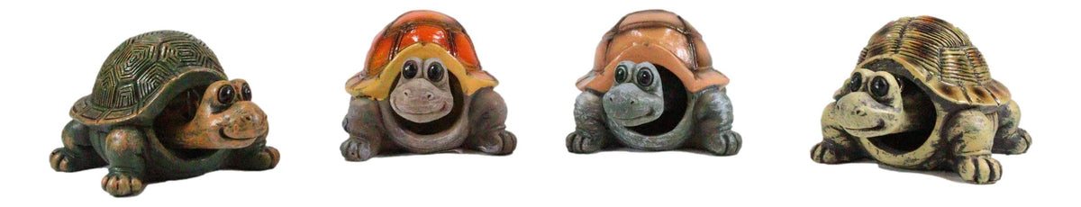 Ebros Nautical Colorful Shell Sea Turtles Tortoises Bobblehead Figurines Set - Ebros Gift