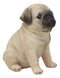 Ebros Lifelike Sitting Pug Dog Statue 6" Tall Pet Pal Figurine with Glass Eyes