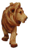 Safari Jungle Grasslands Prowling Lion King Faux Wood Cutout Resin Figurine 6"L