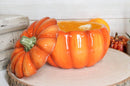 Ebros Pack Of 6 Kitchen Festive Bright Orange Ceramic Pumpkin Soup Dessert Bowl W/ Lid