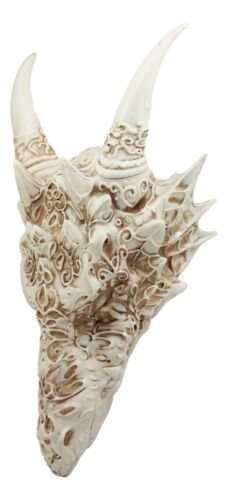 Ebros Large Gothic Tribal Stencil Art Horned Dragon Head Skull As Wall Decor Or Statue