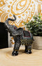 Ebros Feng Shui Scroll Art With Tapestry Pattern Trunk Up Trumpeting Elephant Statue