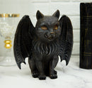 Ebros Winged Cat Gargoyle With Vampire Fangs Glowing Eyes Candle Holder Statue