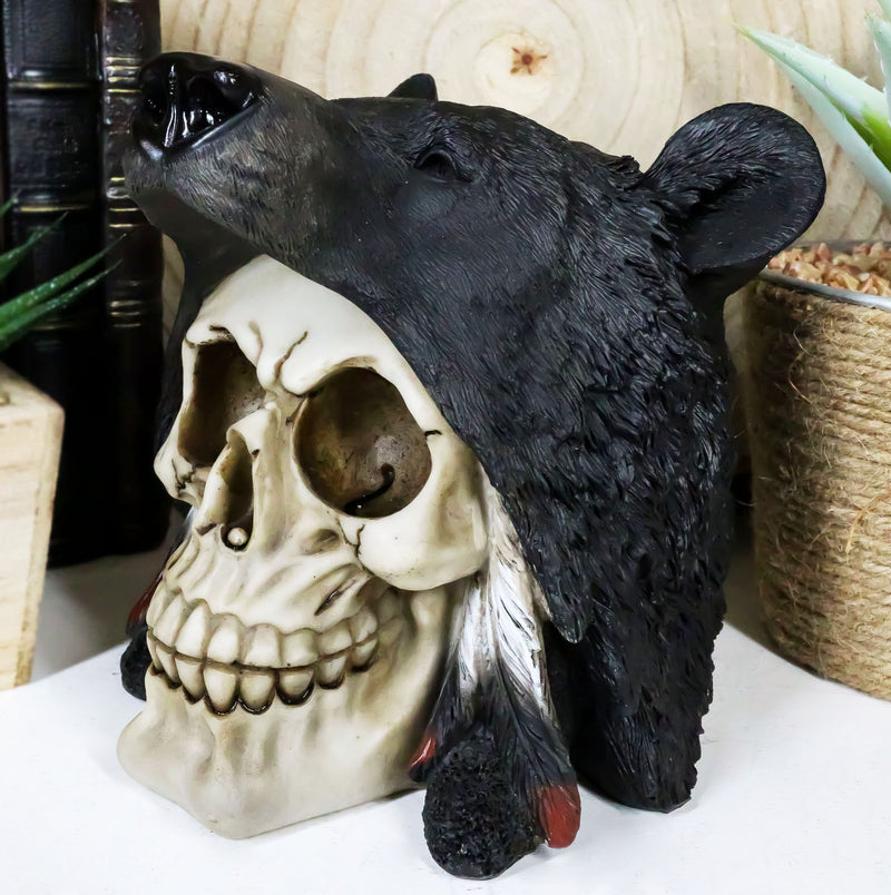 Ebros Warrior Big Bear Headdress Skull Statue Gothic Figurine 5.5" Height