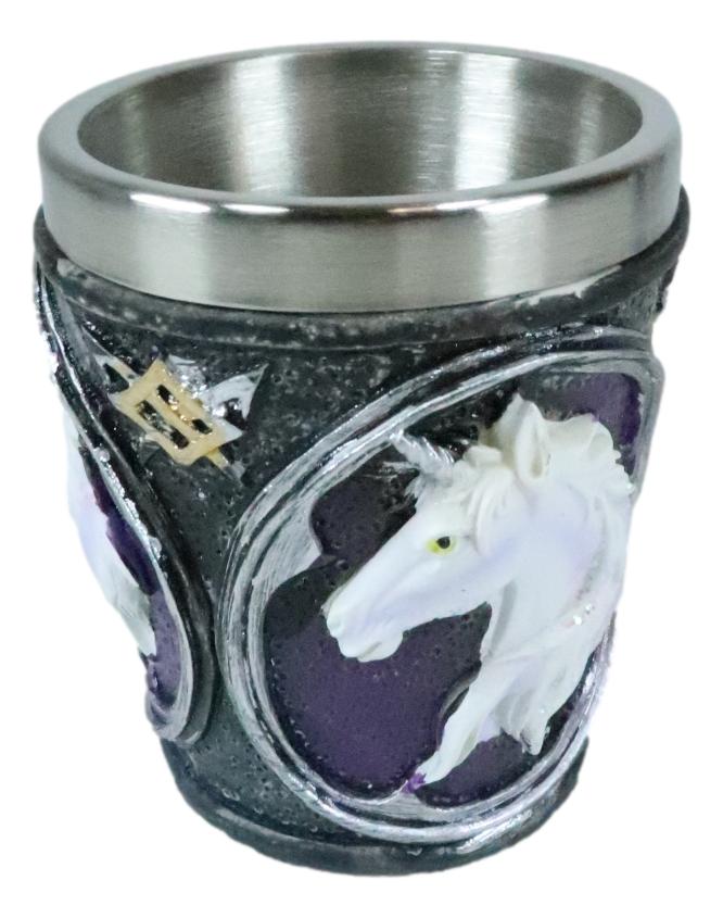 Mythical Fantasy Celtic Sacred Unicorn Shot Glasses 2-Ounce Set Of 4 Novelties