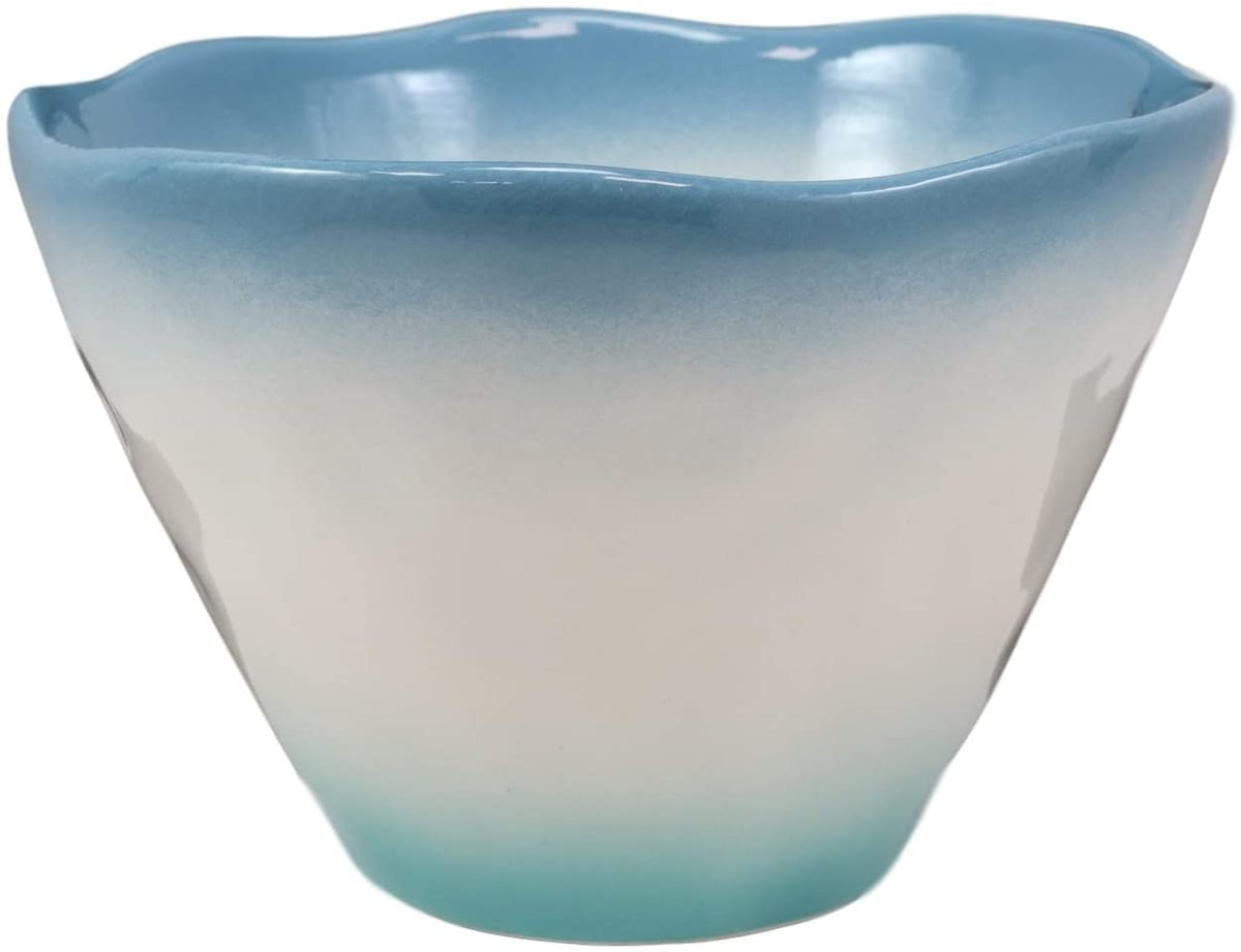 Ebros Nautical Blue Mermaid Kisses Starfish Wishes Small Soup Bowl 16oz Set of 2