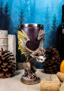 Maroon And Gold Medieval Dragon Wyvern Holding Egg Wine Goblet Chalice 5oz