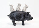 9.75"L Farm Barnyard Stacked Piglets on Pig Resin Figurine Statue