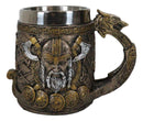 Norse Viking God Thor Mjolnir Hammer With Longship Dragon Boat Coffee Mug Cup