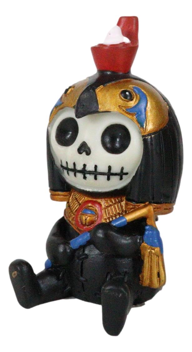 Ebros Egyptian Furrybones Horus Ra Falcon Bird God Holding Flail Figurine Small 3.75 Inch Tall Furry Bones Skeleton Decor Statue Gods and Goddesses of Egypt