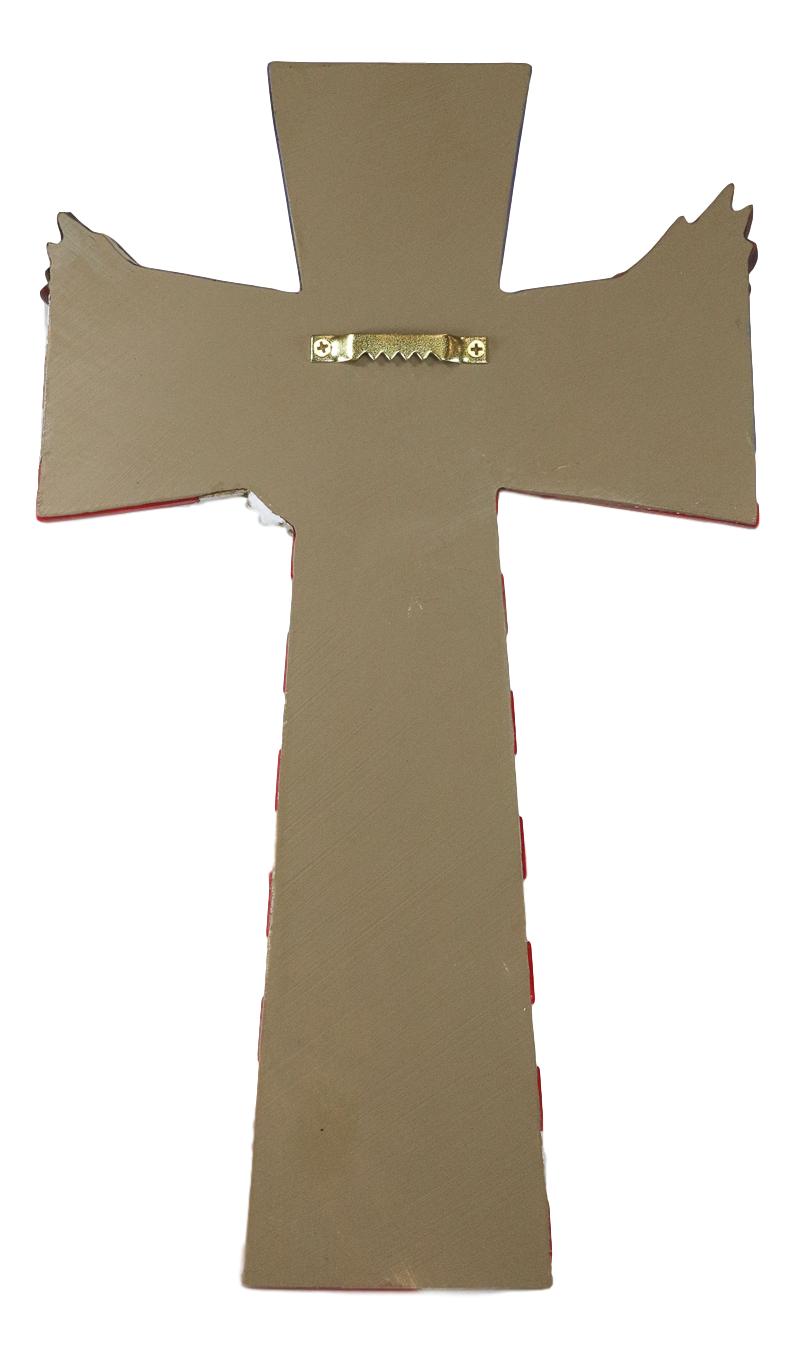 Ebros Patriotic USA American Flag With Soaring Bald Eagle Wall Cross Decor Plaque
