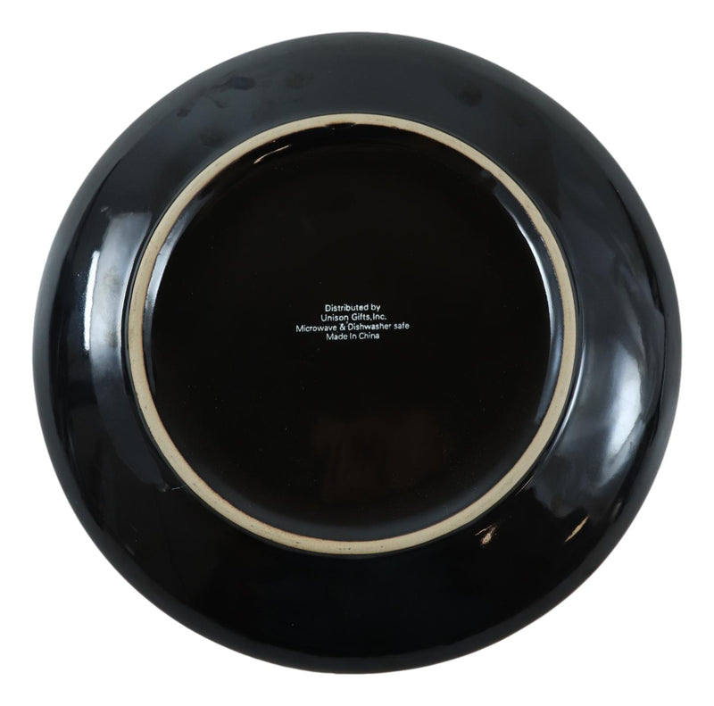 Ebros Black Bear Round Salad Or Appetizer Or Dessert Plate Set of 2 8.5" Dia