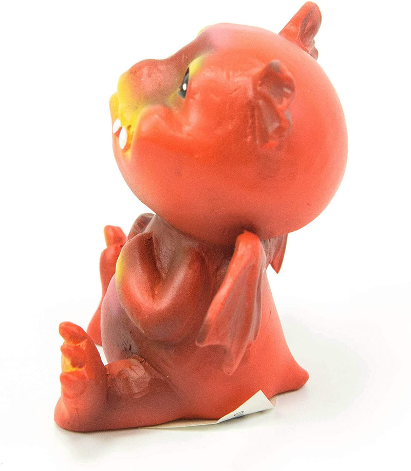 Ebros Red Devilish Fire Wyrmling Baby Dragon Bo Figurine Collectible 3"H