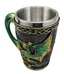 Ebros Gift Legendary Rising Sun Green Bahamut Dragon Beer Stein Tankard Coffee Cup Drink Mug 4.75"H