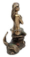 Ebros Gift Coastal Shy Nude Mermaid Maiden Sitting On Coral Decorative Figurine 5.75" H