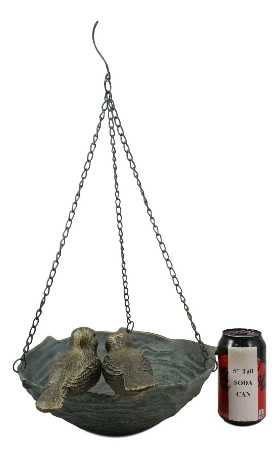 Ebros Gift 21" Tall Aluminum Metal Rustic Whimsical Perching Pair of Lovebirds Hanging Bird Feeder Or Nest Holder Garden Outdoors Sculpture for Lawn Pool Patio Pool Backyard Decor Accent - Ebros Gift