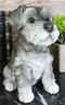Ebros Realistic Miniature Schnauzer Puppy Statue 6.5"Tall Animal Dog Collectible