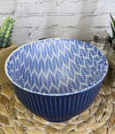 Blue Vintage Victorian Palm Leaves Design Large Porcelain Mug 19oz 5.25"D Set 6