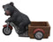 Ebros Gift Large Rustic Wildlife Black Bear Riding Tricycle Flowers Or Plants Planter Statue 20.5" Long