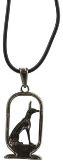 Ebros Egyptian God of The Dead Anubis Jackal Dog Cartouche Pendant Necklace