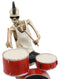 Day Of The Dead Punk Skeleton Rock Drummer Figurine 6.75"H Halloween Musician