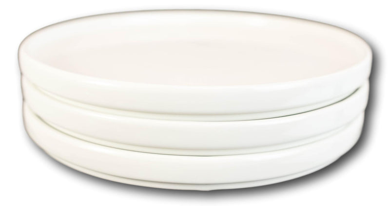 Pack Of 3 Kitchen Dining Modern White Large Coupe Dinner Lunch 9.5"D Plates