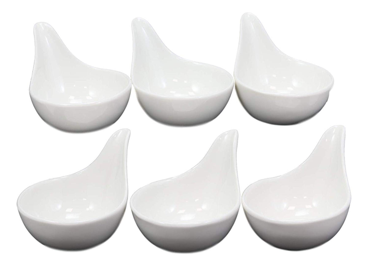 White Porcelain Condiments Ketchup Ranch Sauce Dipping Bowl Dish Ramekins Set 6