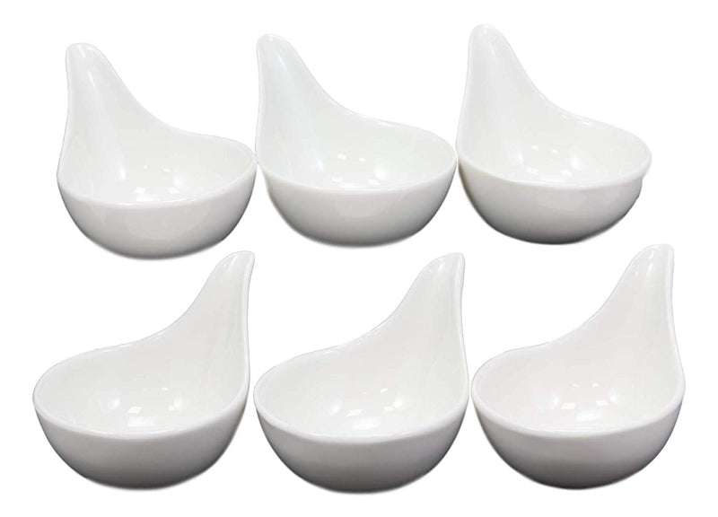 White Porcelain Condiments Ketchup Ranch Sauce Dipping Bowl Dish Ramekins Set 6