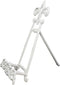 Ebros Cast Iron Rustic White Fleur De Lis Crown Scroll Art Base Easel Photo Book Stand