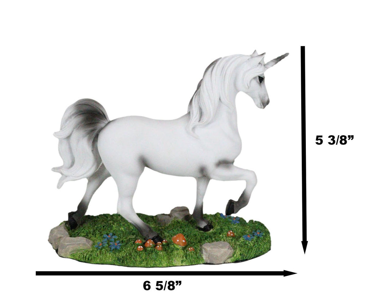 Enchanted Forest Glade Strolling Unicorn Figurine Decorative Statue 6.75"Long