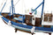 Ebros 18"L Blue Maine Fishing Shrimping Lobster Boat Model with Wood Base Figure - Ebros Gift