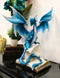 Large 18"H Dragon of Bibliography Sacred Water Spell Book Guardian Statue Decor