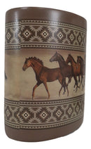 Ebros Western Running Horses With Southwest Navajo Vectors Makeup Toothbrush Holder