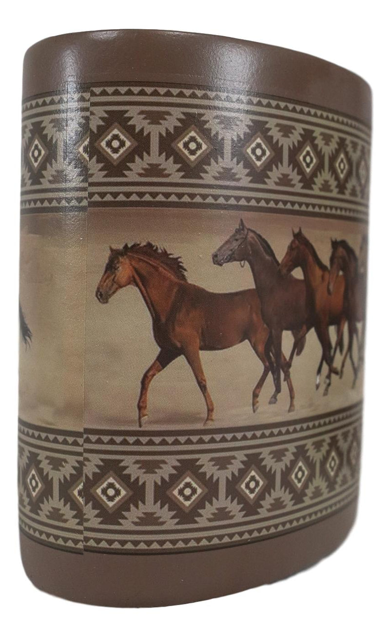 Ebros Western Running Horses With Southwest Navajo Vectors Makeup Toothbrush Holder