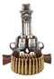 Western Cowboy Dual Pistol Guns And Bullets Wall Bottle Cap Opener With Catcher