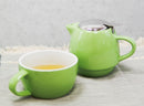 Glossy Green Contemporary Ceramic Stackable Teapot Set Single Tea Pot With Mug