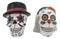 Bridal Wedding Couple Sugar Skulls Day Of The Dead Salt And Pepper Shakers Set