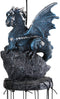 Ebros Blue Dragon Guarding Crystal Crown Top Resonant Wind Chime with Ornaments